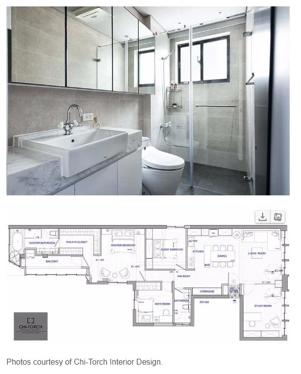 HOME DESIGNATOR Chrome Apartment報導末段：盥洗檯、浴缸與住宅平面圖