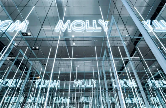 Molly|鏡面中的多重 MOLLY 品牌反射