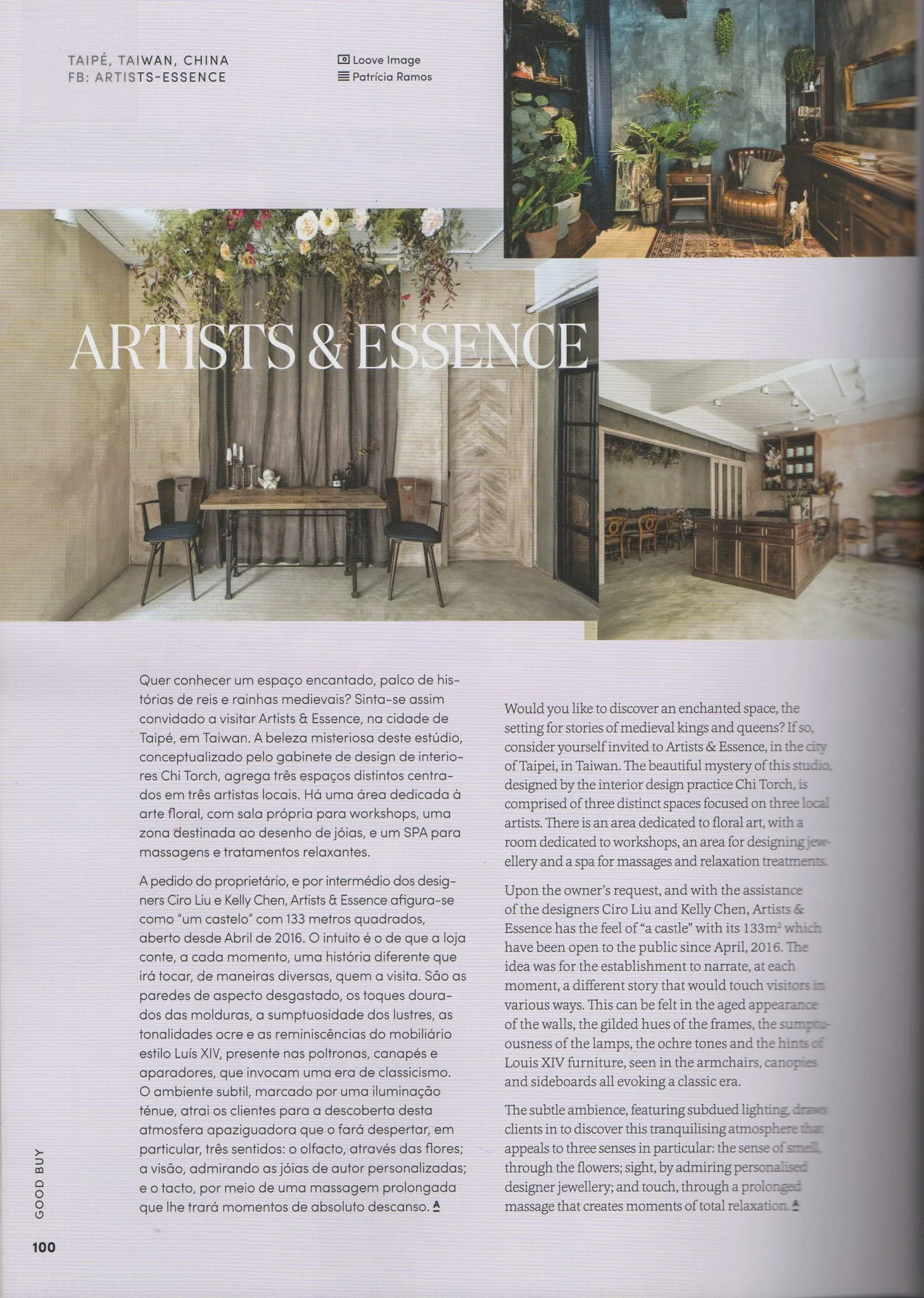 ATTITUDE Artists’ Essence跨頁報導：乾燥花藝、長桌、木質構造及英文設計介紹