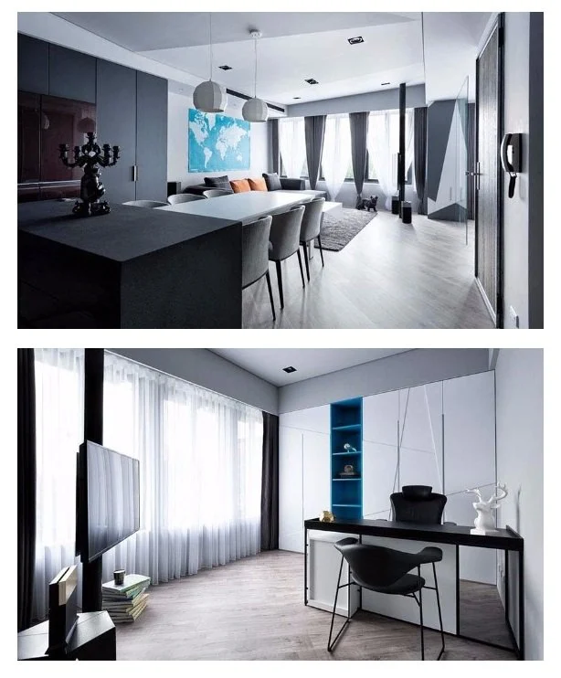 HOME DESIGNATOR奇拓超線報導：黑色中島的長向視線及自然光中的工作桌