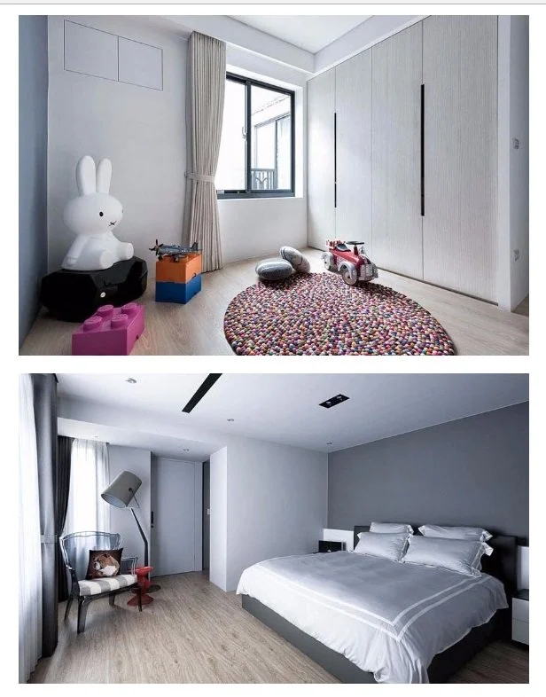 HOME DESIGNATOR奇拓超線臥室照片：兒童房玩具與灰白床鋪的不同配置